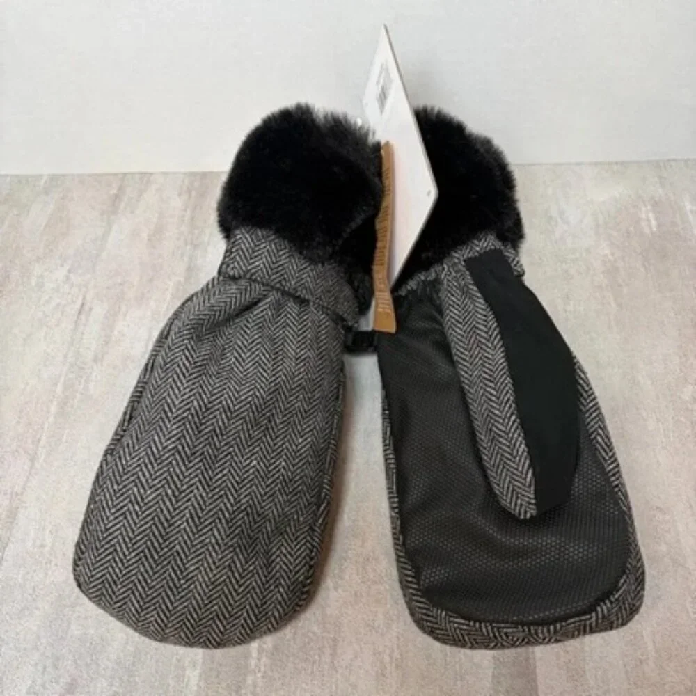 Ozark Trail Ski Mittens Women L/XL Faux Fur Cuff Winter Gloves NWT
